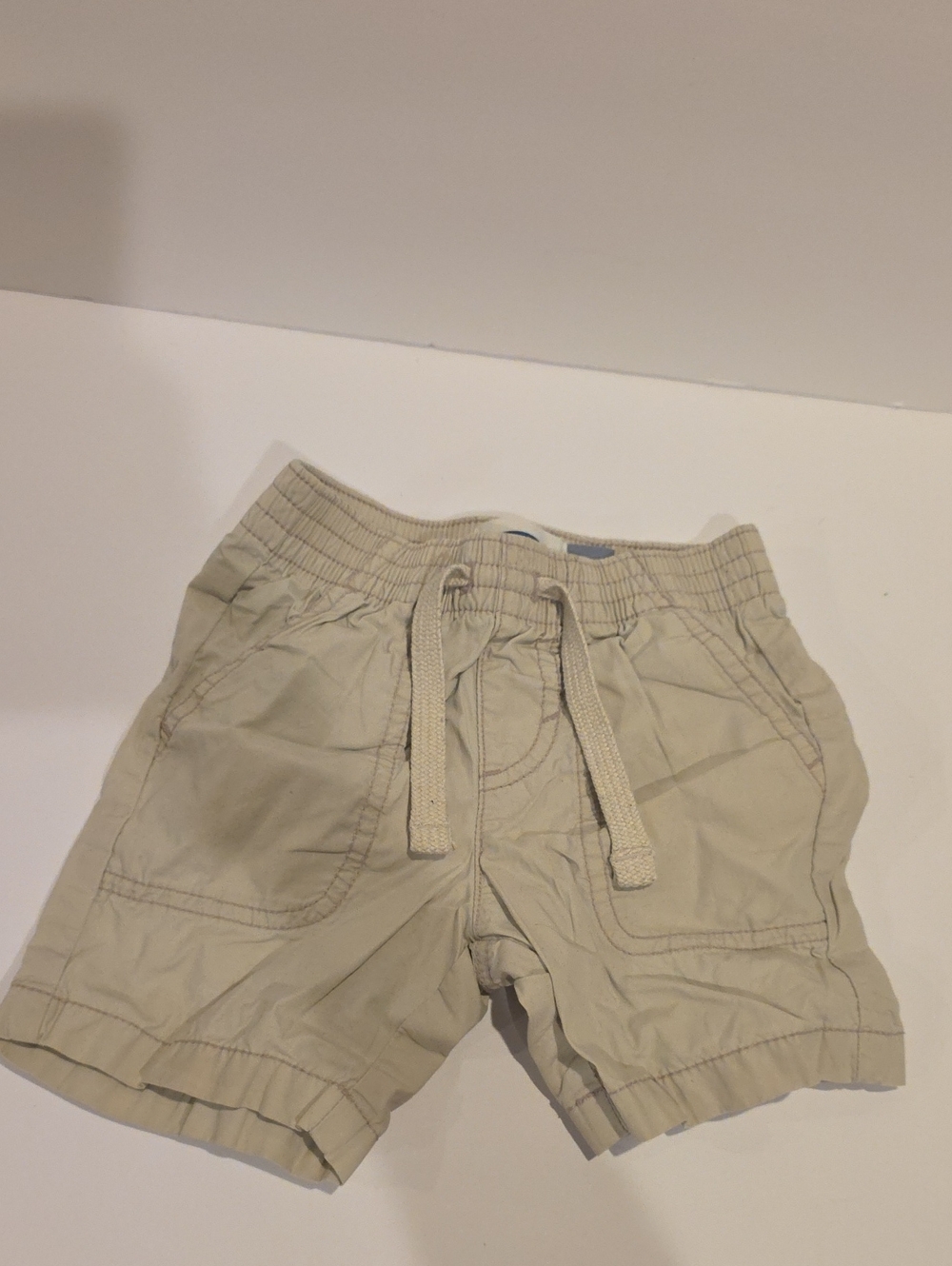 Kids Beige Drawstring Casual Shorts 12-18m Cargo Lightweight